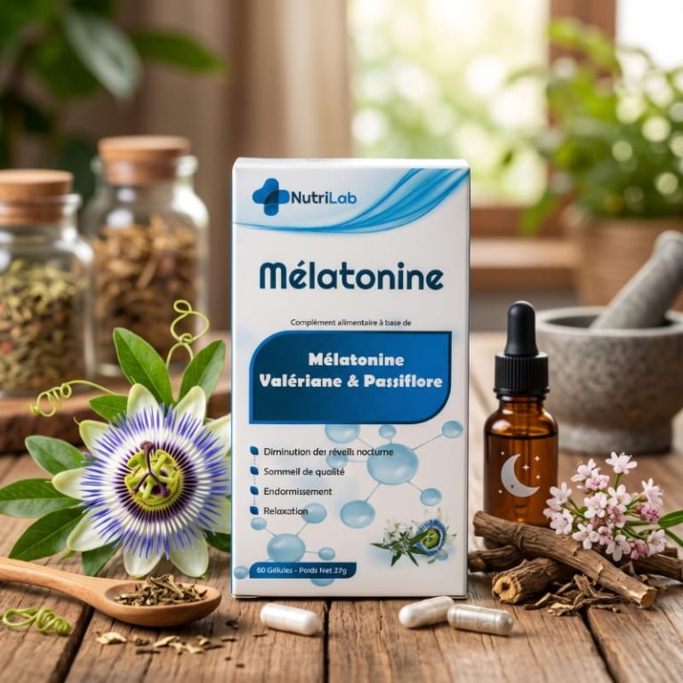 Mélatonine – Valeriane & Passiflore التخلص من الأرق وصعوبة النوم والمساعدة على نوم متواصل ومريح