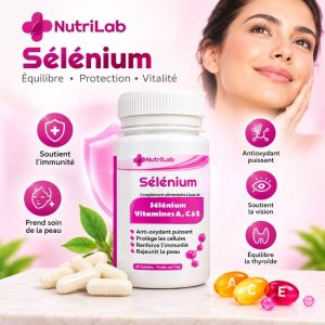 Sélénium للمساهمة في حماية الخلايا من الإجهاد التأكسدي، ودعم الوظيفة الطبيعية لجهاز المناعة